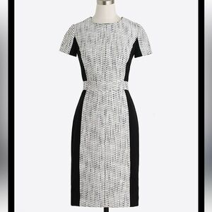 JCrew black and white tweed dress